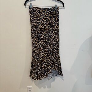 Maeve Anthropologie Janelle Bias Maxi Midi Leopard Print Women's Skirt XS Silky